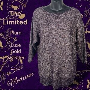 The Limited Women’s Plum Purple and Gold Metallic Sweater Size Medium
